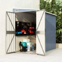 vidaXL Wall-mounted Garden Shed Gray 46.5 x76.4 x70.1 Galvanized Steel