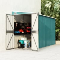 vidaXL Wall-mounted Garden Shed Green 46.5 x113.4 x70.1 Galvanized Steel