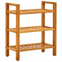 vidaXL Shoe Rack with 3 Shelves 19.7 x10.6 x23.6 Solid Oak Wood