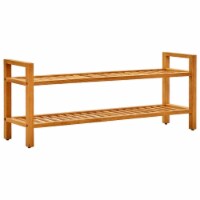 vidaXL Shoe Rack with 2 Shelves 39.4 x10.6 x15.7  Solid Oak Wood