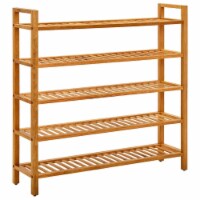 vidaXL Shoe Rack with 5 Shelves 39.4 x10.6 x39.4  Solid Oak Wood