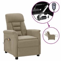 vidaXL Electric Massage Recliner Light Gray Faux Leather