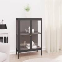 vidaXL Sideboard Anthracite 29.5 x13.8 x41.3 Steel and Glass