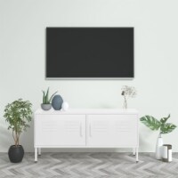 vidaXL TV Stand White 41.3 x13.8 x19.7 Steel