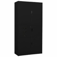 vidaXL Office Cabinet Black 35.4 x15.7 x70.9 Steel