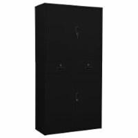 vidaXL Office Cabinet Black 35.4 x15.7 x70.9 Steel
