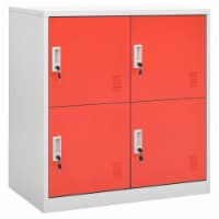 vidaXL Locker Cabinet Light Gray and Red 35.4 x17.7 x36.4 Steel