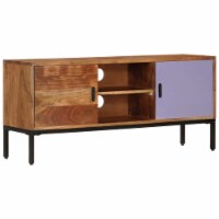 vidaXL TV Stand Honey Brown and Gray 43.3 x11.8 x19.7 Solid Wood Acacia
