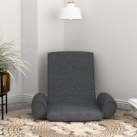 vidaXL Folding Floor Chair Dark Gray Fabric