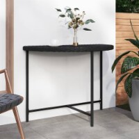 vidaXL Patio Table Black 39.4 x19.7 x29.5 Poly Rattan