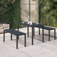 vidaXL 3 Piece Patio Dining Set Steel and WPC Black