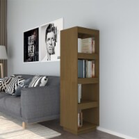 vidaXL Book Cabinet/Room Divider Honey Brown 15.7 x13.8 x53.1 Solid Wood Pine