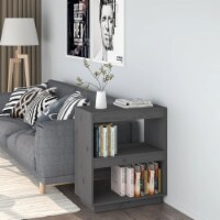 vidaXL Book Cabinet Gray 23.6 x13.8 x28 Solid Wood Pine