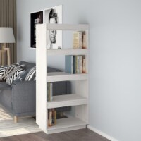 vidaXL Book Cabinet/Room Divider White 23.6 x13.8 x53.1 Solid Wood Pine