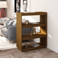 vidaXL Book Cabinet/Room Divider Honey Brown 31.5 x13.8 x40.6 Solid Wood Pine