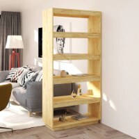 vidaXL Book Cabinet/Room Divider 31.5 x13.8 x65.7 Solid Wood Pine