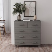 vidaXL Sideboard HAMAR Light Gray 31.1 x15.7 x31.5 Solid Wood Pine