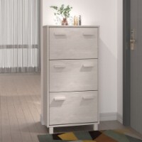 vidaXL Shoe Cabinet HAMAR White 23.4 x13.8 x46.1 Solid Wood Pine