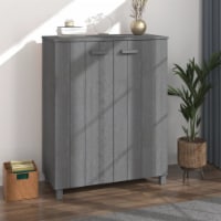 vidaXL Shoe Cabinet HAMAR Dark Gray 33.5 x15.7 x42.5 Solid Wood Pine
