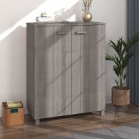 vidaXL Shoe Cabinet HAMAR Light Gray 33.5 x15.7 x42.5 Solid Wood Pine