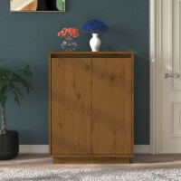 vidaXL Shoe Cabinet Honey Brown 23.6 x13.8 x31.5 Solid Wood Pine