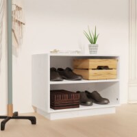 vidaXL Shoe Cabinet White 23.6 x13.4 x17.7 Solid Wood Pine