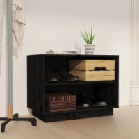 vidaXL Shoe Cabinet Black 23.6 x13.4 x17.7 Solid Wood Pine