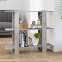vidaXL Book Cabinet/Room Divider Concrete Gray 39.4 x11.8 x34.3