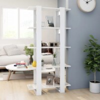 vidaXL Book Cabinet/Room Divider High Gloss White 31.5 x11.8 x63