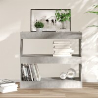 vidaXL Book Cabinet/Room Divider Concrete Gray 31.5 x11.8 x28.3