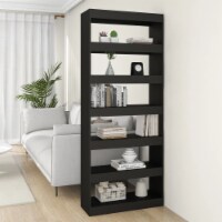vidaXL Book Cabinet/Room Divider Black 31.5 x11.8 x78  Engineered Wood