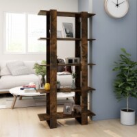 vidaXL Book Cabinet/Room Divider Smoked Oak 31.5 x11.8 x63 Engineered Wood