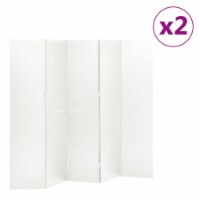 vidaXL 5-Panel Room Dividers 2 pcs White 78.7 x70.9 Steel