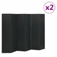 vidaXL 6-Panel Room Dividers 2 pcs Black 94.5 x70.9  Steel