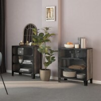 vidaXL Storage Cabinets 2 pcs Gray 28.3 x14.2 x32.3  Metal and MDF