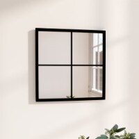 vidaXL Wall Mirror Black 15.7 x15.7 Metal