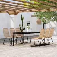 vidaXL 7 Piece Patio Dining Set Oak