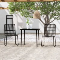 vidaXL 3 Piece Patio Dining Set Black