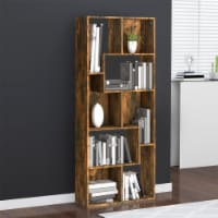 vidaXL Book Cabinet Smoked Oak 26.4 x9.4 x63.4 Engineered Wood