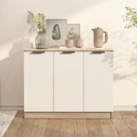 vidaXL Sideboard White and Sonoma Oak 35.6 x11.8 x27.6 Engineered Wood