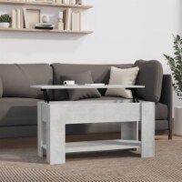 Coffee Table Concrete Gray 39.8 x19.3 x20.5 Engineered Wood