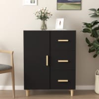 vidaXL Sideboard Black 27.4 x13.4 x35.4 Engineered Wood