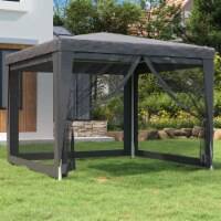 vidaXL Party Tent with 4 Mesh Sidewalls Anthracite 9.8'x9.8' HDPE