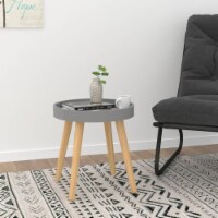 vidaXL Side Table Gray 15 x15 x15.7 Engineered Wood&Solid Wood Pine