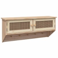 vidaXL Wall-mounted Coat Rack Brown Engineered Wood and Natural Rattan