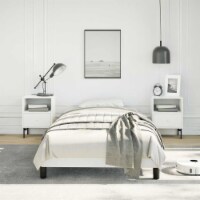 vidaXL Bed Frame White 39.4 x79.9  Twin XL Faux Leather