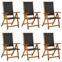 vidaXL Folding Patio Chairs 6 pcs Solid Wood Acacia and Textilene