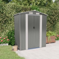 vidaXL Garden Shed Light Gray 75.6 x42.5 x87.8 Galvanized Steel