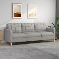 vidaXL 3-Seater Sofa Light Gray 82.7 Fabric