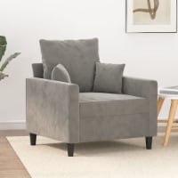 vidaXL Sofa Chair Light Gray 23.6 Velvet